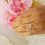 IGI CERTIFIED 1.02 Carat (Ctw) 14K White Gold Cushion Diamond Ladies Engagement Solitaire Ring 1 CT
