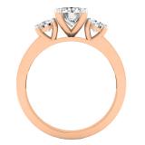 1.40 Carat (ctw) 10K Rose Gold Round Diamond Ladies Bridal Promise 3 Stone Engagement Ring