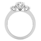 1.40 Carat (ctw) 10K White Gold Round Diamond Ladies Bridal Promise 3 Stone Engagement Ring