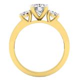 1.40 Carat (ctw) 10K Yellow Gold Round Diamond Ladies Bridal Promise 3 Stone Engagement Ring