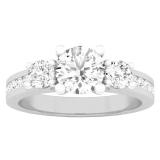 1.40 Carat (ctw) 14K White Gold Round Diamond Ladies Bridal Promise 3 Stone Engagement Ring