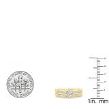 IGI CERTIFIED 1.65 Carat (ctw) 18K Yellow Gold Round Diamond Ladies Bridal Engagement Ring Set