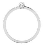 0.15 Carat (Ctw) 10K White Gold Round White Diamond Ladies Solitaire Engagement Ring