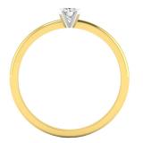0.15 Carat (Ctw) 10K Yellow Gold Round White Diamond Ladies Solitaire Engagement Ring