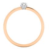 0.15 Carat (Ctw) 18K Rose Gold Round White Diamond Ladies Solitaire Engagement Ring