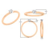 0.15 Carat (Ctw) 18K Rose Gold Round White Diamond Ladies Solitaire Engagement Ring