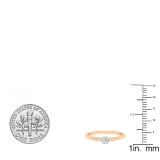 0.15 Carat (Ctw) 18K Rose Gold Round White Diamond Ladies Solitaire Engagement Ring