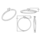 0.15 Carat (Ctw) 18K White Gold Round White Diamond Ladies Solitaire Engagement Ring