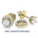 0.30 Carat (ctw) Only Jackets 14K Yellow Gold Round Diamond Removable Jackets Stud Earrings 1/3 CT