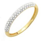 0.20 Carat (ctw) Round White Diamond Ladies Stackable Wedding Band 1/5 CT 18K Yellow Gold