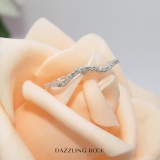 0.14 Carat (ctw) 10K White Gold Round Diamond Ladies Anniversary Wedding Contour Stackable Band
