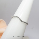 0.14 Carat (ctw) 10K White Gold Round Diamond Ladies Anniversary Wedding Contour Stackable Band