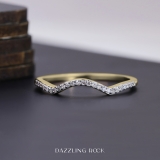 0.14 Carat (ctw) 14K Yellow Gold Round Diamond Ladies Anniversary Wedding Contour Stackable Band