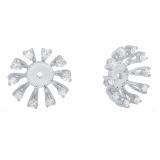 0.30 Carat (ctw) 14K White Gold Round Diamond Removable Jackets For Stud Earrings 1/3 CT