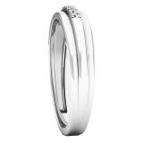 0.10 Carat (ctw) 10K White Gold Round White Diamond Men's Anniversary Wedding Band 1/10 CT