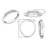 0.10 Carat (ctw) 10K White Gold Round White Diamond Men's Anniversary Wedding Band 1/10 CT