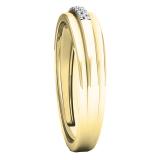 0.10 Carat (ctw) 10K Yellow Gold Round White Diamond Men's Anniversary Wedding Band 1/10 CT