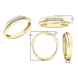 0.10 Carat (ctw) 10K Yellow Gold Round White Diamond Men's Anniversary Wedding Band 1/10 CT