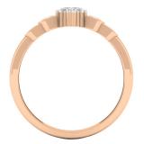 0.12 Carat (ctw) 10K Rose Gold Round & Baguette White Diamond Ladies Cluster Promise Ring