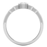 0.12 Carat (ctw) 10K White Gold Round & Baguette White Diamond Ladies Cluster Promise Ring
