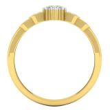 0.12 Carat (ctw) 10K Yellow Gold Round & Baguette White Diamond Ladies Cluster Promise Ring