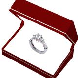1.30 Carat (Ctw) 14K White Gold Round White Diamond 3 Stone Ladies Bridal Engagement Ring