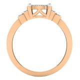 0.16 Carat (ctw) 18K Rose Gold Round White Diamond Ladies Bridal Vintage Engagement Ring