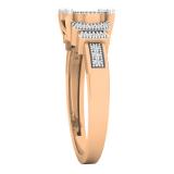 0.16 Carat (ctw) 18K Rose Gold Round White Diamond Ladies Bridal Vintage Engagement Ring
