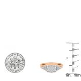 0.16 Carat (ctw) 18K Rose Gold Round White Diamond Ladies Bridal Vintage Engagement Ring