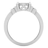 0.16 Carat (ctw) 18K White Gold Round White Diamond Ladies Bridal Vintage Engagement Ring
