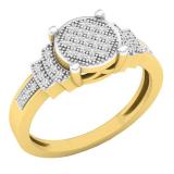 0.16 Carat (ctw) 18K Yellow Gold Round White Diamond Ladies Bridal Vintage Engagement Ring