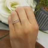 0.20 Carat (ctw) 10K Rose Gold Round Diamond Ladies Swirl Fashion Right Hand Ring 1/5 CT