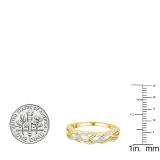 0.20 Carat (ctw) 10K Yellow Gold Round Diamond Ladies Swirl Fashion Right Hand Ring 1/5 CT