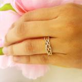 0.20 Carat (ctw) 10K Yellow Gold Round Diamond Ladies Swirl Fashion Right Hand Ring 1/5 CT