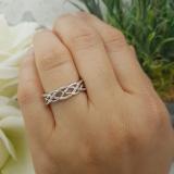 0.20 Carat (ctw) 14K White Gold Round Diamond Ladies Swirl Fashion Right Hand Ring 1/5 CT