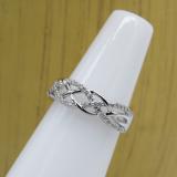 0.20 Carat (ctw) 14K White Gold Round Diamond Ladies Swirl Fashion Right Hand Ring 1/5 CT