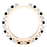 1.15 Carat (ctw) 10K Rose Gold Round Black & Diamond Ladies Eternity Wedding Anniversary Stackable Band