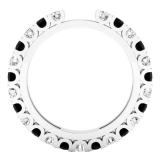 1.15 Carat (ctw) 10K White Gold Round Black & Diamond Ladies Eternity Wedding Anniversary Stackable Band