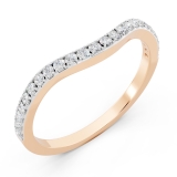 0.20 Carat (ctw) 14K Rose Gold Round Diamond Ladies Wedding Contour Guard Band 1/5 CT