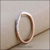 0.20 Carat (ctw) 14K Rose Gold Round Diamond Ladies Wedding Contour Guard Band 1/5 CT