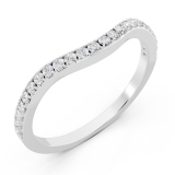 0.20 Carat (ctw) 14K White Gold Round Diamond Ladies Wedding Contour Guard Band 1/5 CT