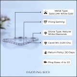 0.20 Carat (ctw) 14K White Gold Round Diamond Ladies Wedding Contour Guard Band 1/5 CT