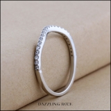 0.20 Carat (ctw) 14K White Gold Round Diamond Ladies Wedding Contour Guard Band 1/5 CT