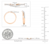 18K Rose Gold Round Cubic Zirconia Ladies Wedding Contour Guard Band