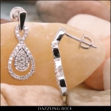 0.35 Carat (ctw) 10K White Gold Round White Diamond Ladies Dangling Drop Earrings 1/3 CT