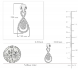 0.35 Carat (ctw) 10K White Gold Round White Diamond Ladies Dangling Drop Earrings 1/3 CT