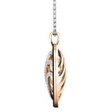 0.95 Carat (ctw) 10K Rose Gold Round Black & White Diamond Ladies Heart Pendant 1 CT