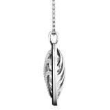 0.95 Carat (ctw) 10K White Gold Round Black & White Diamond Ladies Heart Pendant 1 CT