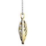 0.95 Carat (ctw) 10K Yellow Gold Round Black & White Diamond Ladies Heart Pendant 1 CT