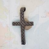 1.95 Carat (ctw) Black Rhodium Plated Sterling Silver Round Diamond Ladies Cross Pendant 2 CT